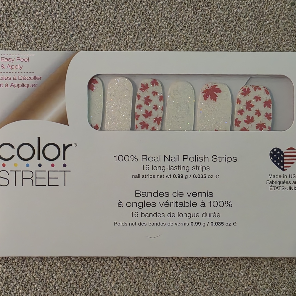 Color Street Festive Red and White Nail Strips